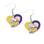 NFL Minnesota Vikings Swirl Heart Earrings