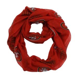 Littlearth NFL San Francisco 49ers Sheer Infinity Scarf, Team Color, 70” x 25”