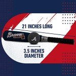 Franklin Sports Atlanta Braves Foam Bat & Ball Set - 21" Soft Jumbo Team Baseball Bat and Ball Team Logo - MLB Official Licensed Product