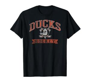 Anaheim Ducks Vintage Hockey Black NHL Officially Licensed T-Shirt, Men, Black, Large