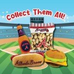 MLB Atlanta Braves Cheese Burger Plush Dog & CAT Squeak Toy - Cutest Stadium HAMBERGER Snack Plush Toy for Dogs & Cats with Inner Squeaker & Beautiful Baseball Team Name/Logo