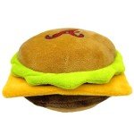 MLB Atlanta Braves Cheese Burger Plush Dog & CAT Squeak Toy - Cutest Stadium HAMBERGER Snack Plush Toy for Dogs & Cats with Inner Squeaker & Beautiful Baseball Team Name/Logo