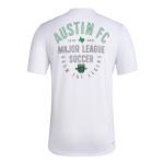 Adidas Men's Austin FC MLS Short Sleeve T-Shirt, White Small Logo, Medium