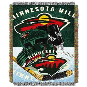 Northwest NHL Minnesota Wild Unisex-Adult Woven Tapestry Throw Blanket, 48" x 60", Home Ice Advantage