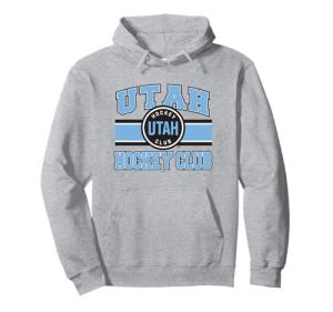 Utah Hockey Club Stripe Gray Officially Licensed Pullover Hoodie