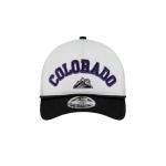 New Era MLB Chrome Arch 9FORTY M-Crown A-Frame Cooperstown Trucker Mesh Adjustable Snapback Hat One Size Fits All - Colorado Rockies - Black