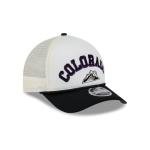 New Era MLB Chrome Arch 9FORTY M-Crown A-Frame Cooperstown Trucker Mesh Adjustable Snapback Hat One Size Fits All - Colorado Rockies - Black