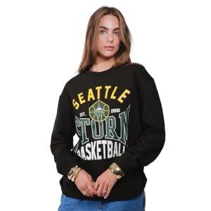 Ultra Game WNBA Official Unisex Super Soft Oversized Crewneck Sweatshirt, Seattle Storm, Sand, Small
