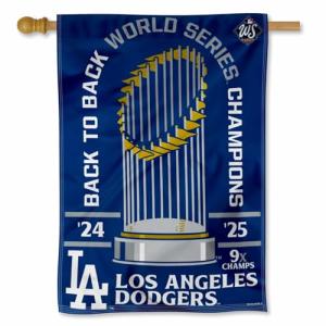 Los Angeles Dodgers 2025 Back to Back World Champions Series House Banner Flag