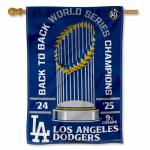Los Angeles Dodgers 2025 Back to Back World Champions Series House Banner Flag