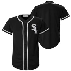 Chicago White Sox MLB Kids Youth 4-18 Black Primary Logo Team Color Home Baseball Fashion Jersey- Large 10/12