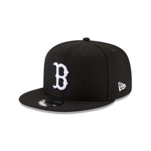 New Era mens Authentic Boston Redsox Black & White 9Fifty Snapback Cap Adjustable 950