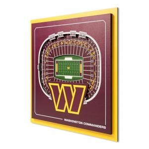 YouTheFan Officially-licensed NFL Washington Commanders Stadium Series 3D Wall Art - multi-layer team stadium replica, detailed sports fan gift, indoor decor