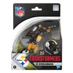 Transformers NFL Pittsburgh Steelers Steelsmash 5.5-Inch Action Figure Changes from Robot to Helmet, Football Toys for Ages 8+