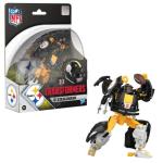 Transformers NFL Pittsburgh Steelers Steelsmash 5.5-Inch Action Figure Changes from Robot to Helmet, Football Toys for Ages 8+