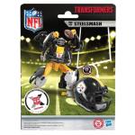 Transformers NFL Pittsburgh Steelers Steelsmash 5.5-Inch Action Figure Changes from Robot to Helmet, Football Toys for Ages 8+