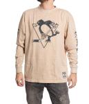 Calhoun NHL Surf & Skate Men's Acid Wash Distressed Logo Long Sleeve Vintage Style Shirt (Pittsburgh Penguins, XX-Large)