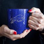 Rico Industries NFL Football Buffalo Bills Primary 16 oz Team Color Laser Engraved Ceramic Coffee Mug