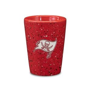 Rico Industries NFL Football Tampa Bay Buccaneers 2oz Ceramic Shot Glass for Fans, Laser Engraved In Team Color Single Shot Glass