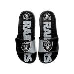 FOCO Las Vegas Raiders NFL Mens Colorblock Big Logo Gel Slides - M
