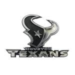 FANMATS 60289 NFL - Houston Texans Molded Chrome Emblem | Chrome | 3.25” x 3.25 | Bull Head Primary Logo & Wordmark
