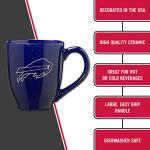 Rico Industries NFL Football Buffalo Bills Primary 16 oz Team Color Laser Engraved Ceramic Coffee Mug