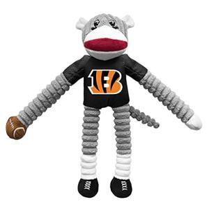 Littlearth NFL Cincinnati Bengals Sock Monkey Pet Toy, Team Color, One Size