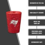 Rico Industries NFL Football Tampa Bay Buccaneers 2oz Ceramic Shot Glass for Fans, Laser Engraved In Team Color Single Shot Glass