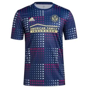 Adidas Atlanta United F.C. Men's Americana Pre-Match Short Sleeve Soccer Jersey, Navy/White/Red Medium