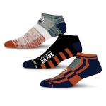 For Bare Feet NHL EDMONTON OILERS Stripe Stack 3 Pack Ankle Sock Team Colors Large