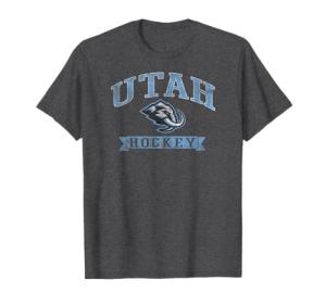 Utah Mammoth Vintage Hockey Dark Heather Officially Licensed T-Shirt
