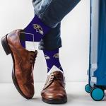 For Bare Feet NFL BALTIMORE RAVENS Argyle Remix Premium Dress Sock Team Color OSFM