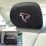 FANMATS 12489 Atlanta Falcons Embroidered Head Rest Cover Set, Black, 2 Pieces