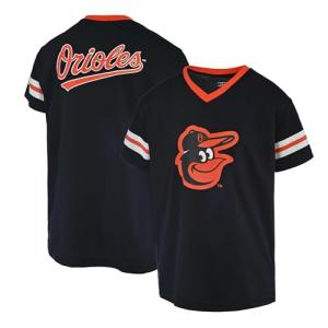 MLB Kids Youth 4-20 Official Primary Logo Ballpark Team Jersey (US, Numeric, 14, 16, Regular, Baltimore Orioles - Black)
