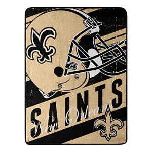 Northwest The Company NFL New Orleans Saints Deep Slant Super Plush Raschel Throw Blanket, 46" x 60" , Team Colors