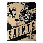 Northwest The Company NFL New Orleans Saints Deep Slant Super Plush Raschel Throw Blanket, 46" x 60" , Team Colors
