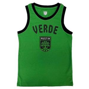 Outerstuff Austin FC Youth Size Striker Team Logo Tank Top Shirt (Youth Medium-10/12) Green
