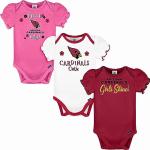 NFL Arizona Cardinals 3 Pack Short Sleeve Bodysuit, red/White/Pink Arizona Cardinals, 3-6 Months