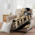 Northwest The Company NFL New Orleans Saints Deep Slant Super Plush Raschel Throw Blanket, 46" x 60" , Team Colors