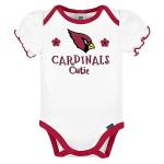 NFL Arizona Cardinals 3 Pack Short Sleeve Bodysuit, red/White/Pink Arizona Cardinals, 3-6 Months