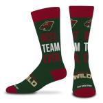 For Bare Feet NHL MINNESOTA WILD Best Team Ever Crew Sock Team Color OSFM