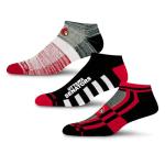 For Bare Feet NHL OTTAWA SENATORS Stripe Stack 3 Pack Ankle Sock Team Colors Large