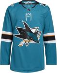 adidas Mens San Jose Sharks NHL Primegreen Authentic Home Jersey, Teal, 46/Small