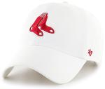 47 MLB White Team Color Primary Logo Clean Up Adjustable Strap Hat Cap, Adult One Size Fits All (US, Alpha, One Size, Boston Red Sox)