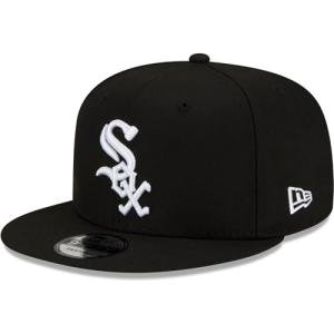 New Era Unisex-Adult MLB 9Fifty Team Color Primary Logo Adjustable Snapback Hat Cap One Size Fits All - Chicago White Sox Black