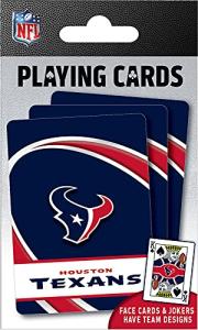 Masterpieces Officially Licensed NFL Houston Texans Playing Cards - 54 Card Deck for Adults