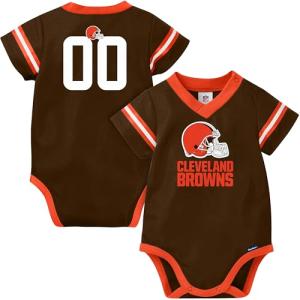 NFL Cleveland Browns Team Jersey Bodysuit, Brown/Orange Cleveland Browns, 3-6 Months