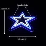 Dallas Cowboy Neon Sign – Blue and White Star LED Light for Cowboys Fans, Game Room Wall Decor, Cowboys Merch Gift for Men, Boys, Sports Lovers