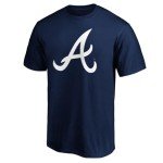 MLB Kids Youth 8-20 Outfield Primary Logo Performance T-Shirt (US, Numeric, 10, 12, Regular, Atlanta Braves - Navy)