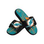 FOCO Miami Dolphins NFL Mens Colorblock Big Logo Gel Slides - XL